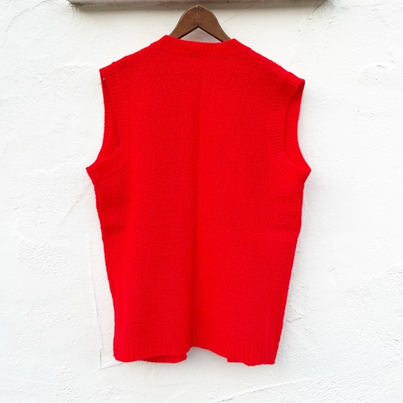 VINTAGE Rochelle Red Knit Sweater Vest - Picture 4 of 6